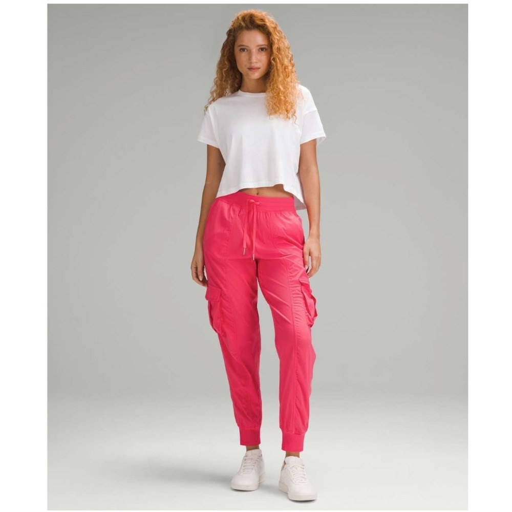 Lululemon Dance Studio Relaxed Fit Mid Rise Cargo Jogger Glaze Pink Sporty‎ Sz L